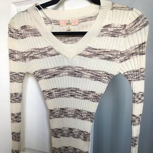 Brown/White Striped Shirt